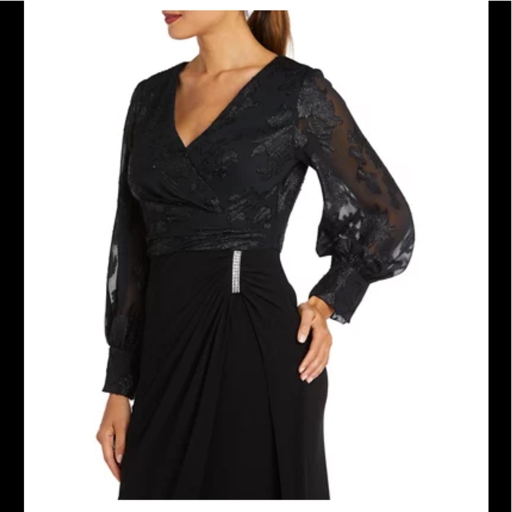 NWT,Nightway
Women's Balloon Cuff Sleeve Gown,black - Picture 4 of 17
